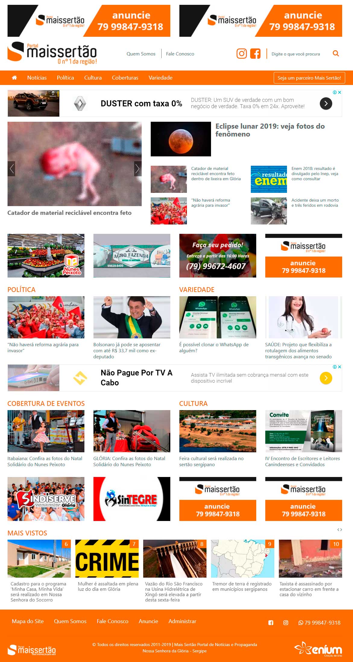 Site de Notícias Mais Sertão 2019 - Criação de Sites Profissionais e responsivos